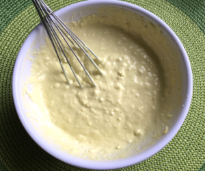 cheese mix with beater